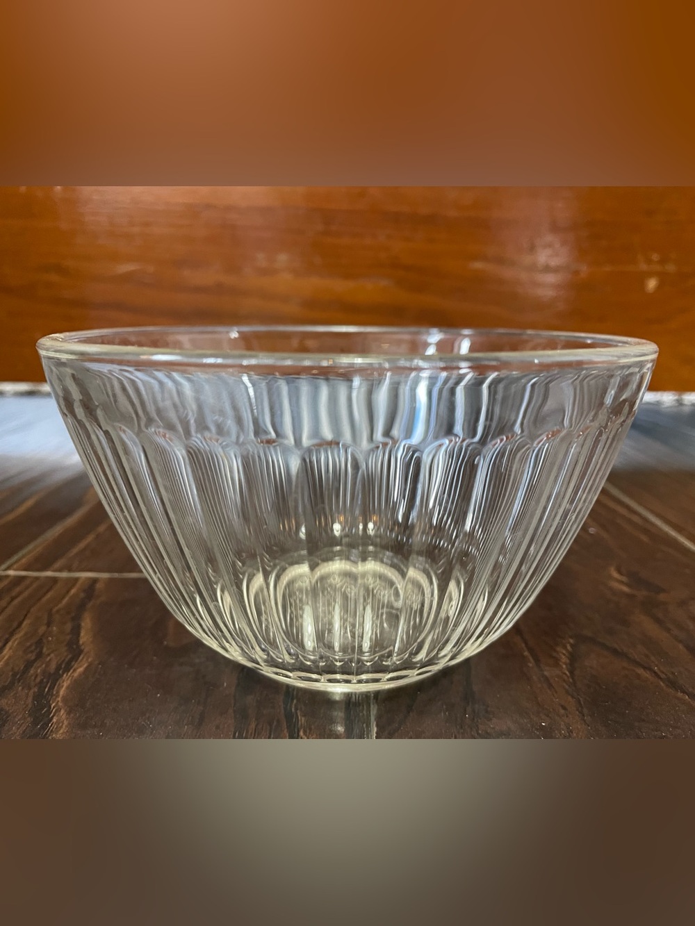Clear Ribbed Pyrex Glass Mixing Bowl - Classic Transparent